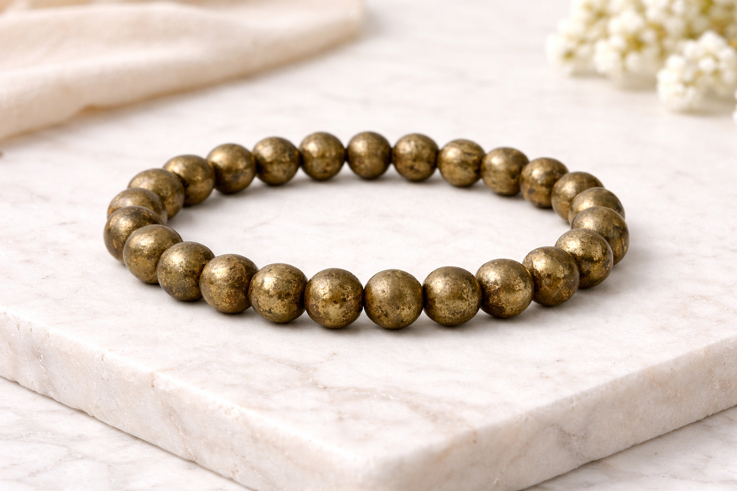 Natural Pyrite Energy Bracelet | Wealth & Protection Stone